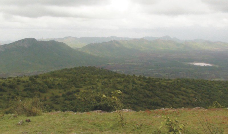 Green forested hills and viewpoint at Jogimatti near Chitradurga